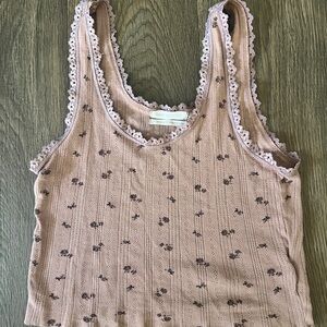 Urban Outfitters Pink Floral Lace Camisole